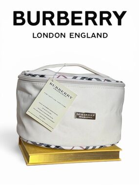 Burberry Ivory Men's Toiletry Case with Top Handle